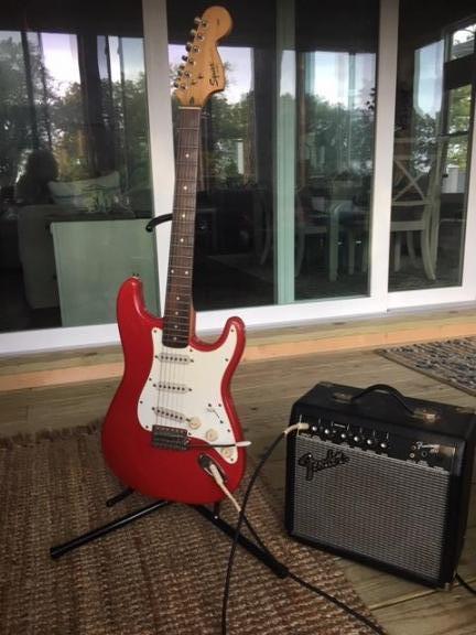 Squier Strat Electric Guitar and Amp for sale in Monticello IN