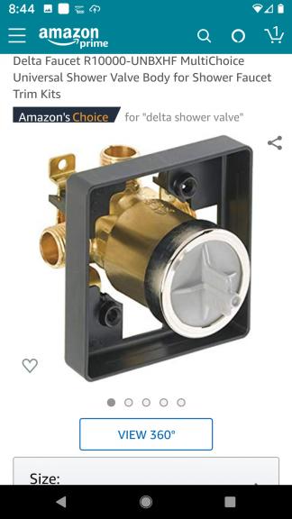 Delta shower head and shower valve body
