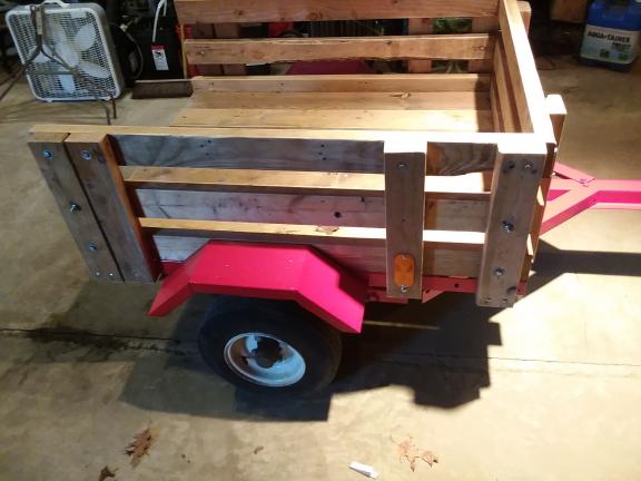 red high visibility utility trailer