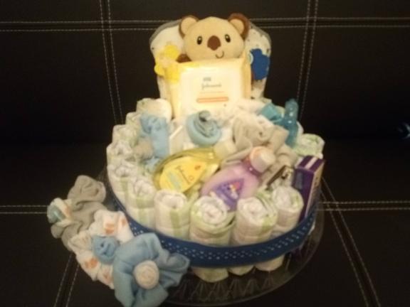 Diaper cake, baby shower gift, mom to be gift for sale in Port Allegany PA