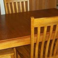 Oak table with 6 chairs and leaf for sale in Deshler OH by Garage Sale Showcase member 4Betty, posted 05/12/2019