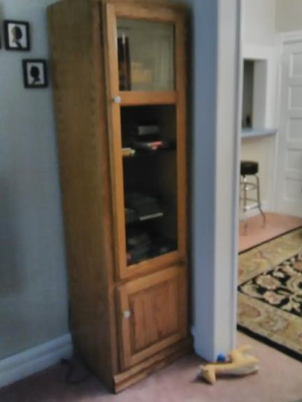 2 Oak Lighted Curio Cabinets for sale in Mechanicville NY