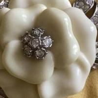 Gardenia and pave pin for sale in South Burlington VT by Garage Sale Showcase member Aprilgirl, posted 03/27/2019
