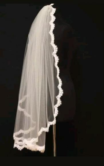 Wedding Bridal Veils Lace 1 Layer White