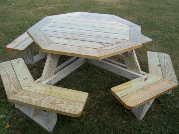 NEW* Pressure treated octagon 8 seat picnic table