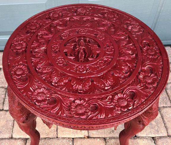 Elephant Three-Legged Carved Side Table for sale in Bonita Springs FL