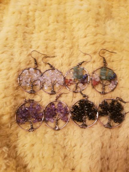 Tree of life nickel colored pierced ear rings for sale in Pinebluff, N.c. NC