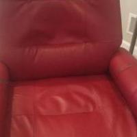 Red bonded leather power recliner for sale in Clarks Summit PA by Garage Sale Showcase member Jsenker, posted 12/21/2018