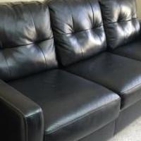 Black leather couch for sale in Greene County NY by Garage Sale Showcase member Bettydan, posted 01/18/2019