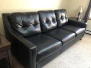 Black leather couch for sale in Greene County NY
