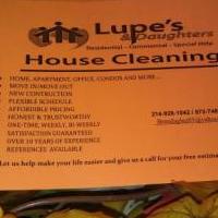 LUPE'S&DAUGHTERS HOUSE CLEANING for sale in Waxahachie TX by Garage Sale Showcase member LUPE'S&DAUGHTER'S, posted 10/02/2018