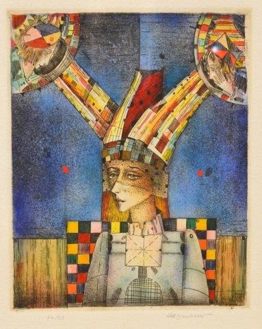 MIKHAIL ALEKSANDROV-colored etching