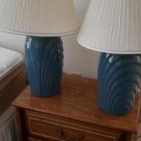 Two blue end table lamps for sale in Nottingham MD by Garage Sale Showcase member zalt2000, posted 06/24/2019