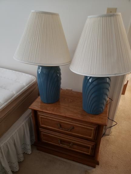 Two blue end table lamps for sale in Nottingham MD