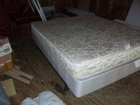Queen Mattress (RV) Box Spring, and Metal Frame