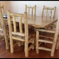Rustic Hard Wood Table with 6 chairs for sale in Tabernash CO by Garage Sale Showcase member winterparkhighlands, posted 08/12/2019