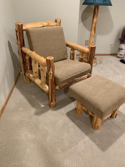 Log Chair and Ottoman for sale in Rice Lake WI