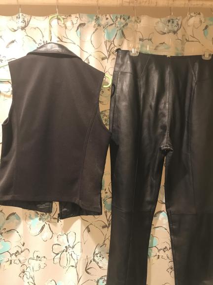 Leather pants and vest pants size 30/30 vest medium