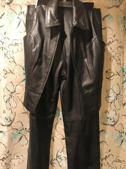 Leather pants and vest pants size 30/30 vest medium