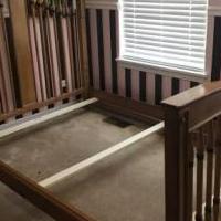 Full size bed frame, dresser and boxspring for sale in Huntley IL by Garage Sale Showcase member Unagaughan, posted 07/04/2019