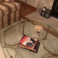 Glass and Brass End Table and Coffee Table for sale in Eagan MN by Garage Sale Showcase member Eaganjan, posted 04/27/2019