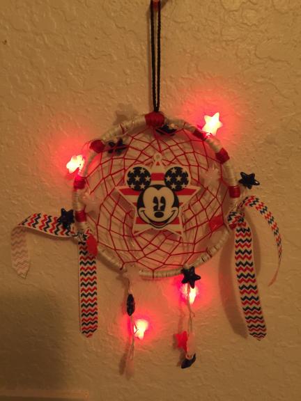 Patriotic Disney Mickey Mouse dreamcatcher w/flashing lights for sale in Kissimmee FL