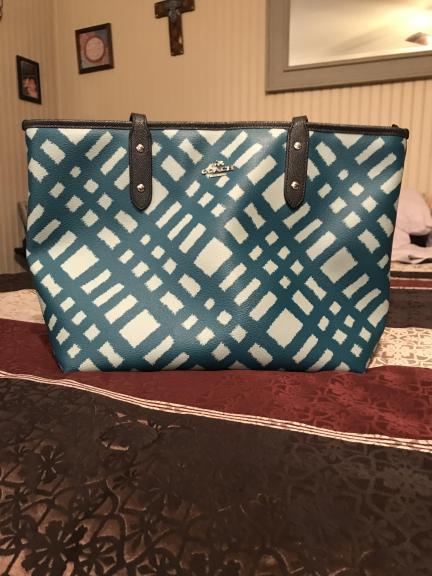Authentic Turguoise Coach Tote for sale in Kerrville TX