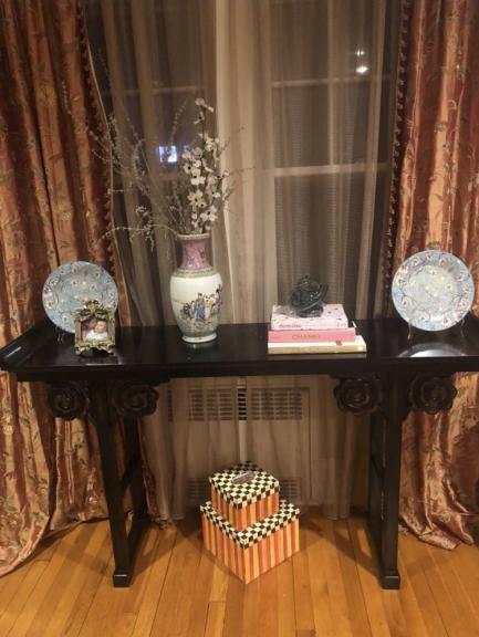 Dark wood asian style console table for sale in Morristown NJ