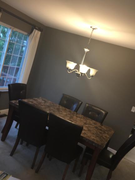 Marble Dining Table 6 matching chairs with matching Marble Wine storage/cabinet for sale in Volo IL