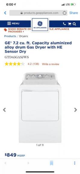 GE TOPLOAD WASHER + DRYER