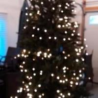9' lighted juniper Christmas tree for sale in Leelanau County MI by Garage Sale Showcase member Dora1234, posted 11/24/2019