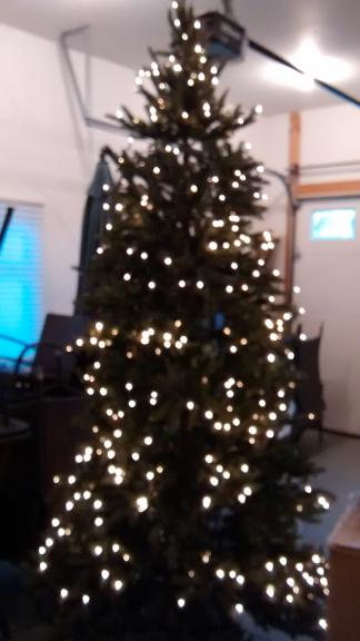 9' lighted juniper Christmas tree for sale in Leelanau County MI