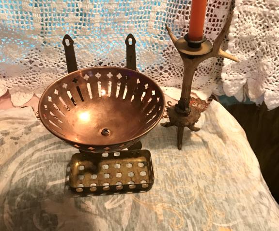 Victorian brass and copper wall mount soap and sponge holder for sale in Madisonville TN