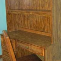 Oak Desk with Chair 74H X 42W for sale in Bartlett IL by Garage Sale Showcase member MarieAnn1, posted 01/13/2020