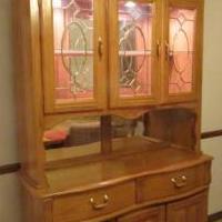 Oak China Hutch with light for sale in Bartlett IL by Garage Sale Showcase member MarieAnn1, posted 01/12/2020