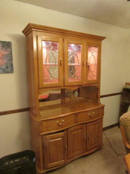 Oak China Hutch with light for sale in Bartlett IL