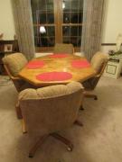 Oak Dining Table with 4 upholstered chairs for sale in Bartlett IL