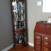 Desk and Curio Cabinet for sale in Pinehurst NC by Garage Sale Showcase member WalterH, posted 12/28/2019