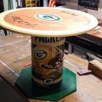 Green Bay Packer custom end table for sale in Cumberland WI by Garage Sale Showcase member airbus, posted 10/10/2019