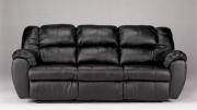 Black Leather Reclining Sofa 
