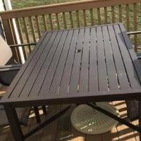 Patio set, rectangle, 4 high back chairs for sale in West Chester PA by Garage Sale Showcase member kristina930, posted 01/30/2020
