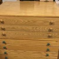 Oak Artist or plan drawers for sale in Pinehurst NC by Garage Sale Showcase member Billpace1950, posted 12/24/2019