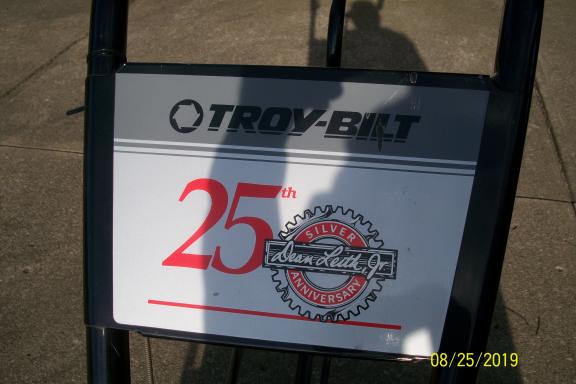 Troy Bilt black 25th Anniversary Rototiller