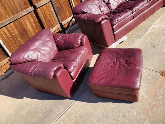 Leather Sofa and Chair