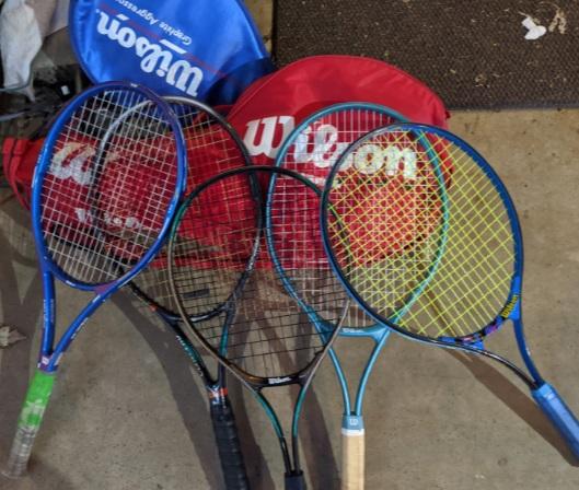 5 Wilson Tennis Racquets and bag for sale in Northfield MN