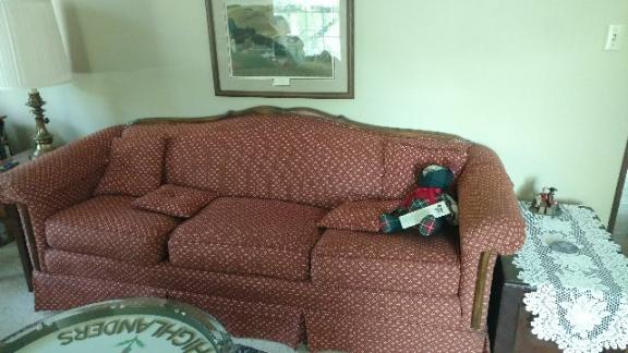 3 Cushion Oak Trimmed Couch for sale in Iowa City IA