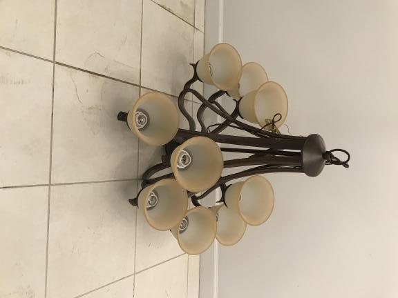 Albasque light fixtures - 9 bulbs - large, medium 5 bulb small