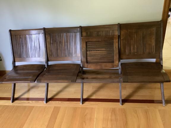 4-Seater Slatted Pew Church Chairs for sale in Oakfield NY