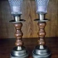 Vintage Homco Brass and Wood Candle Holders for sale in Beaver PA by Garage Sale Showcase member Doowopper, posted 07/17/2020