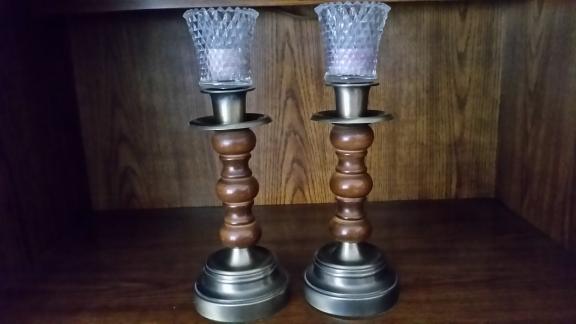 Vintage Homco Brass and Wood Candle Holders for sale in Beaver PA